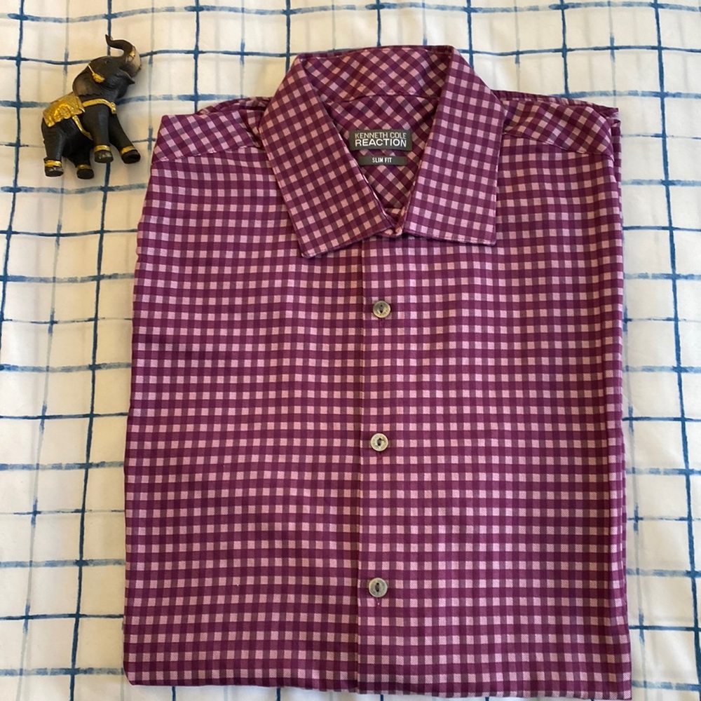 Kennet Cole slim fit button down shirt 15 1/2 34-35